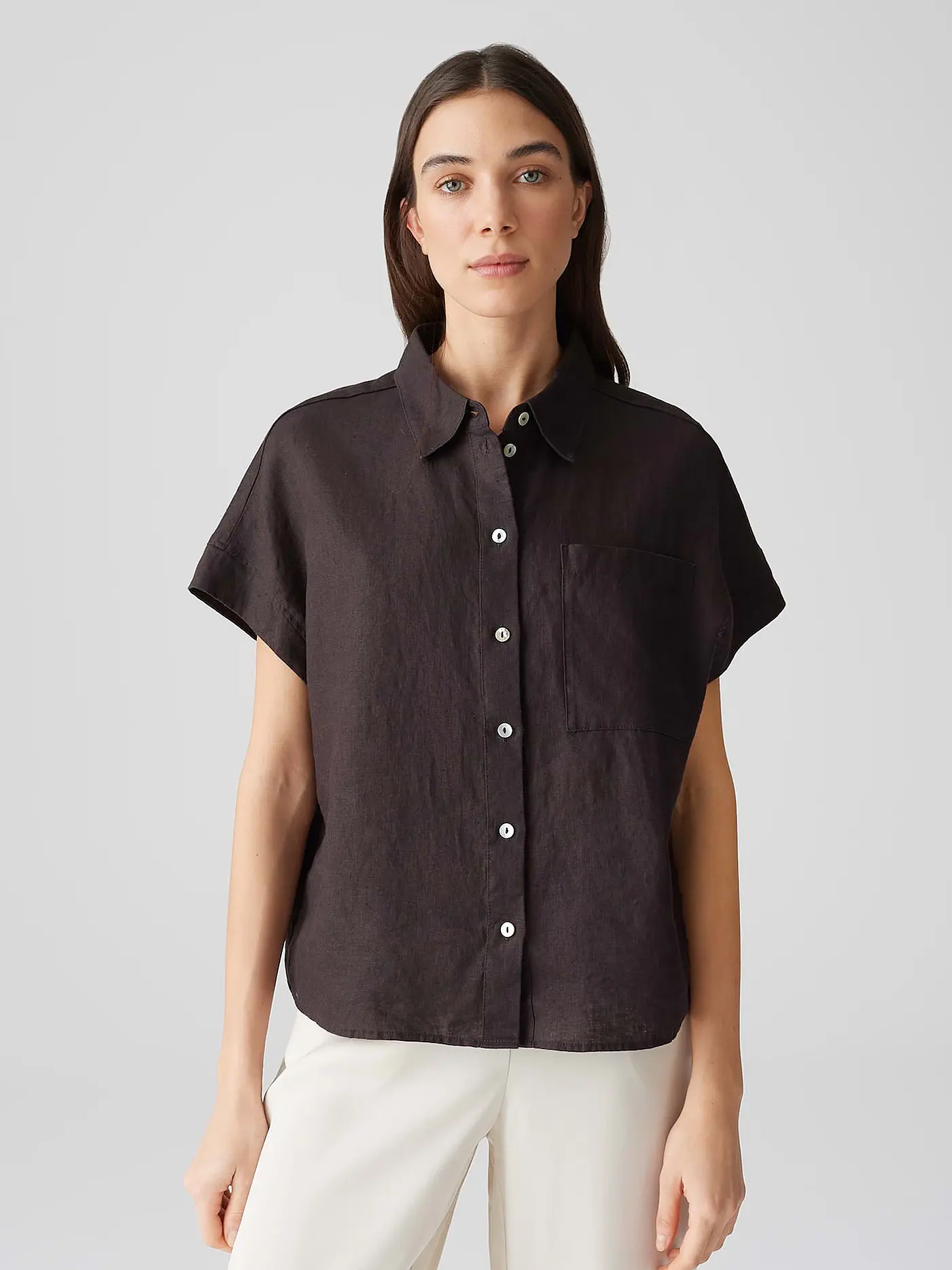 OPUS | Leinenbluse FELISA | braun